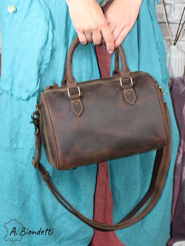 Сумка женская бостон натуральная кожа Крейзи Хорс