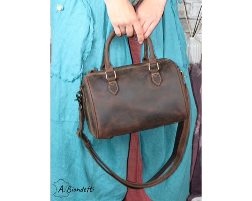 Сумка женская бостон натуральная кожа Крейзи Хорс