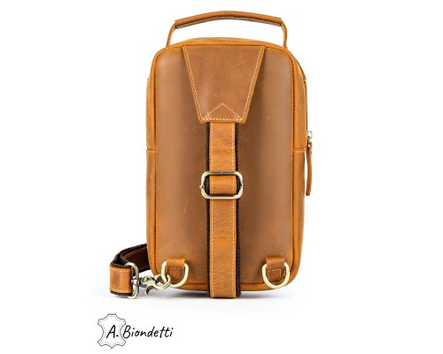 Сумка мужская слинг натуральная кожа