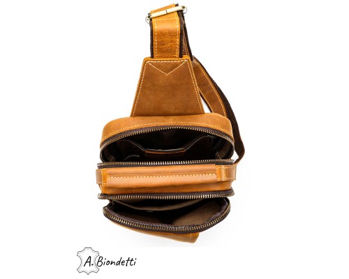 Сумка мужская слинг натуральная кожа