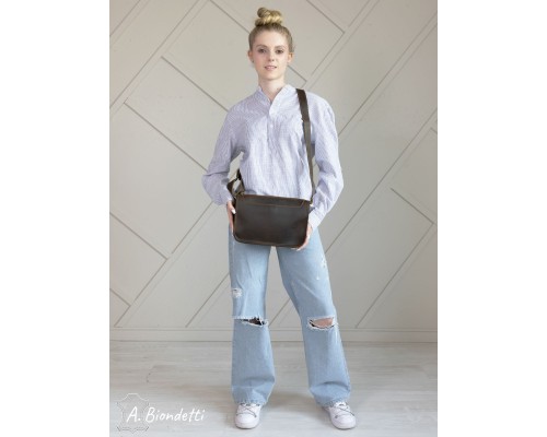 Женская сумка на плечо натуральная кожа Крейзи Хорс