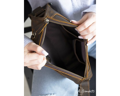 Женская сумка на плечо натуральная кожа Крейзи Хорс