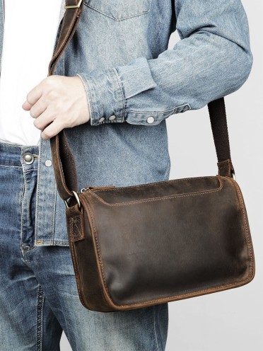 Мужская сумка на плечо натуральная кожа