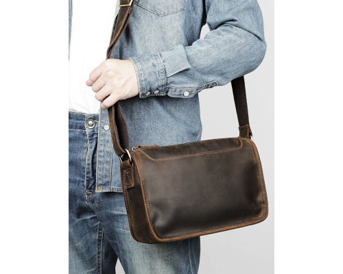 Мужская сумка на плечо натуральная кожа