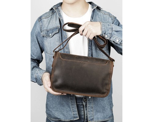Мужская сумка на плечо натуральная кожа