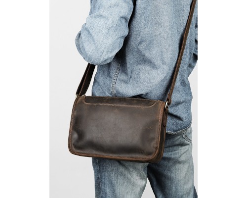 Мужская сумка на плечо натуральная кожа