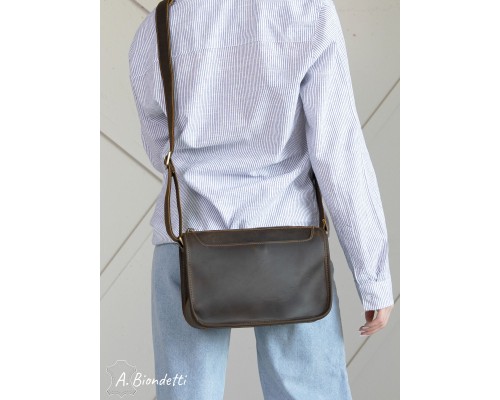 Женская сумка на плечо натуральная кожа Крейзи Хорс