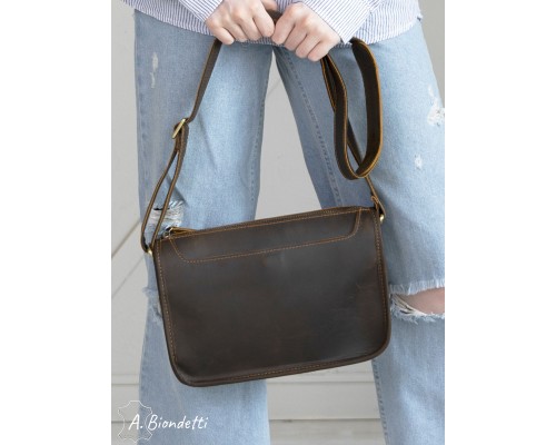 Женская сумка на плечо натуральная кожа Крейзи Хорс