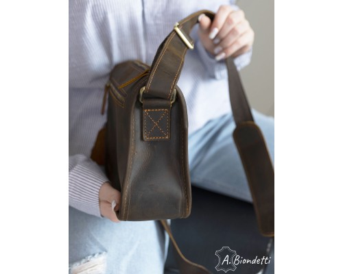 Женская сумка на плечо натуральная кожа Крейзи Хорс