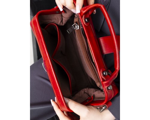 Сумка женская саквояж натуральная кожа