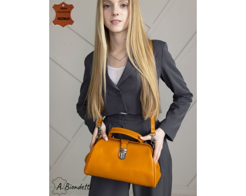 Сумка женская саквояж натуральная кожа