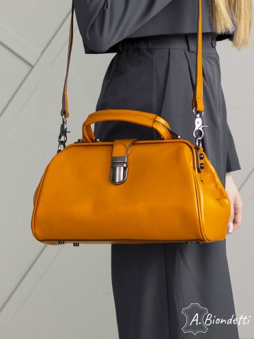 Сумка женская саквояж натуральная кожа