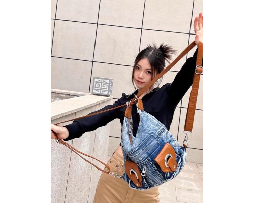 Сумка-рюкзак женская из джинсовой ткани