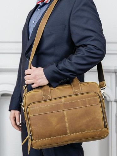 Портфель-сумка натуральная кожа