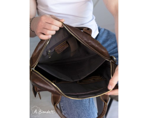 Портфель-сумка натуральная кожа