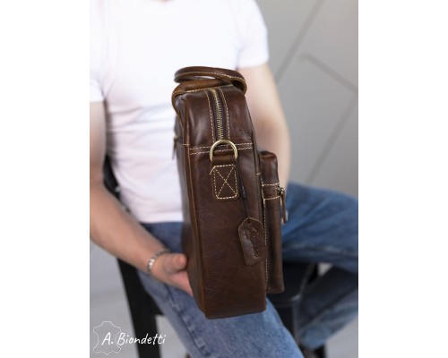 Портфель-сумка натуральная кожа