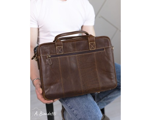 Портфель-сумка натуральная кожа