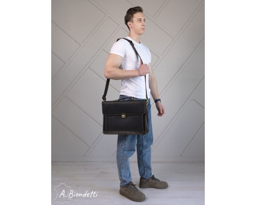 Портфель деловой натуральная кожа