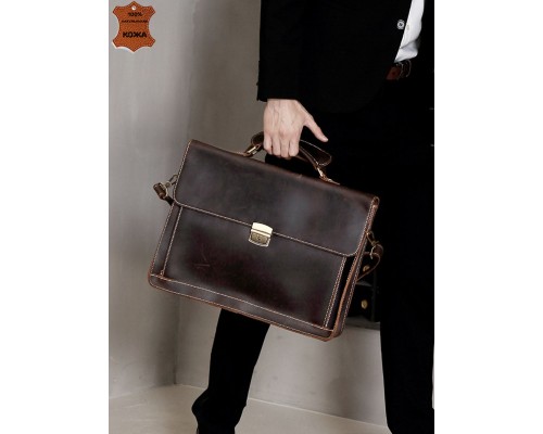 Портфель деловой натуральная кожа