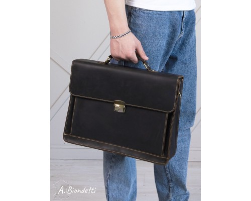 Портфель деловой натуральная кожа