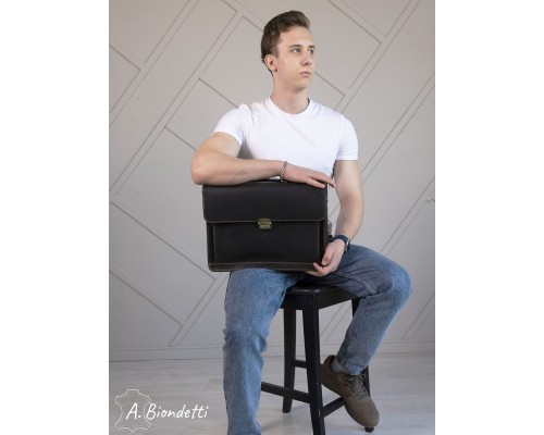 Портфель деловой натуральная кожа