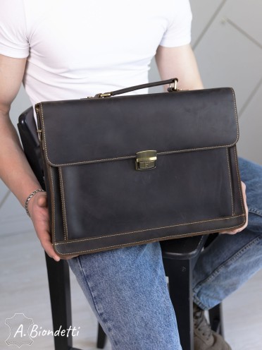 Портфель деловой натуральная кожа