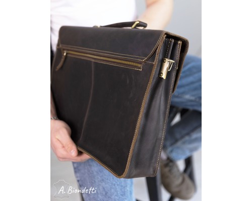 Портфель деловой натуральная кожа