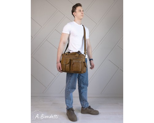 Деловая сумка-портфель натуральная кожа