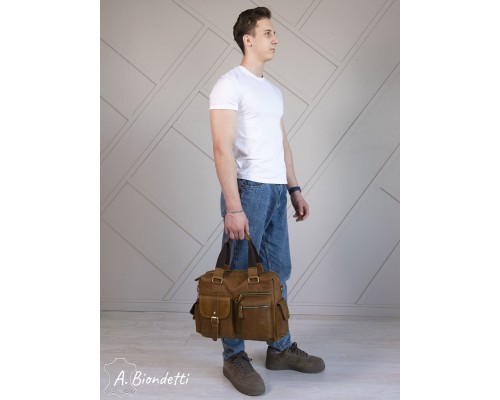 Деловая сумка-портфель натуральная кожа