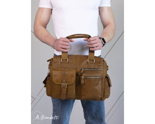 Деловая сумка-портфель натуральная кожа