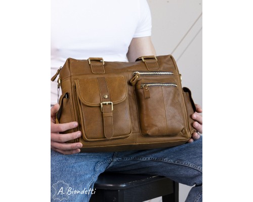 Деловая сумка-портфель натуральная кожа