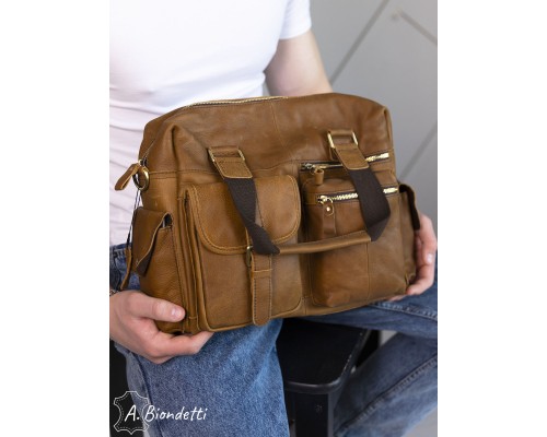 Деловая сумка-портфель натуральная кожа