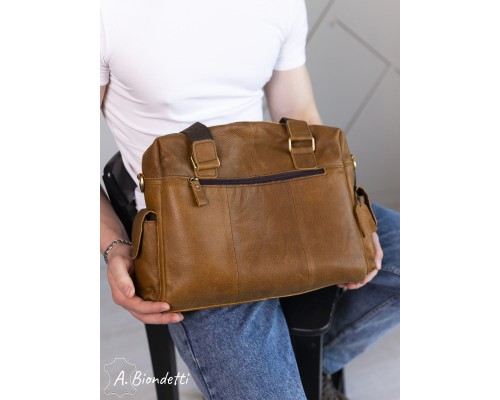 Деловая сумка-портфель натуральная кожа