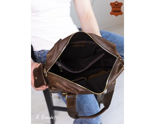 Деловая сумка-портфель натуральная кожа