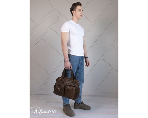 Деловая сумка-портфель натуральная кожа