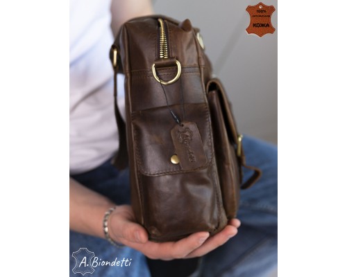 Деловая сумка-портфель натуральная кожа