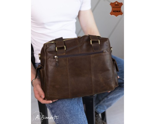 Деловая сумка-портфель натуральная кожа